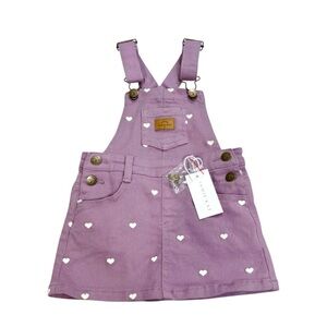 Jamie Kay Petite Heart Melody Overall Dress NWT size 2Y